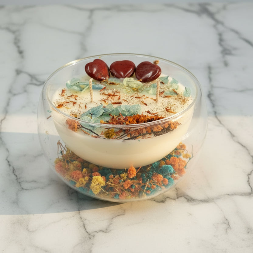 Flowting Flower Blue Orange Candle