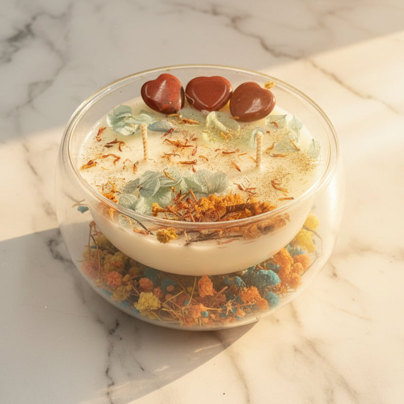 Flowting Flower Blue Orange Candle