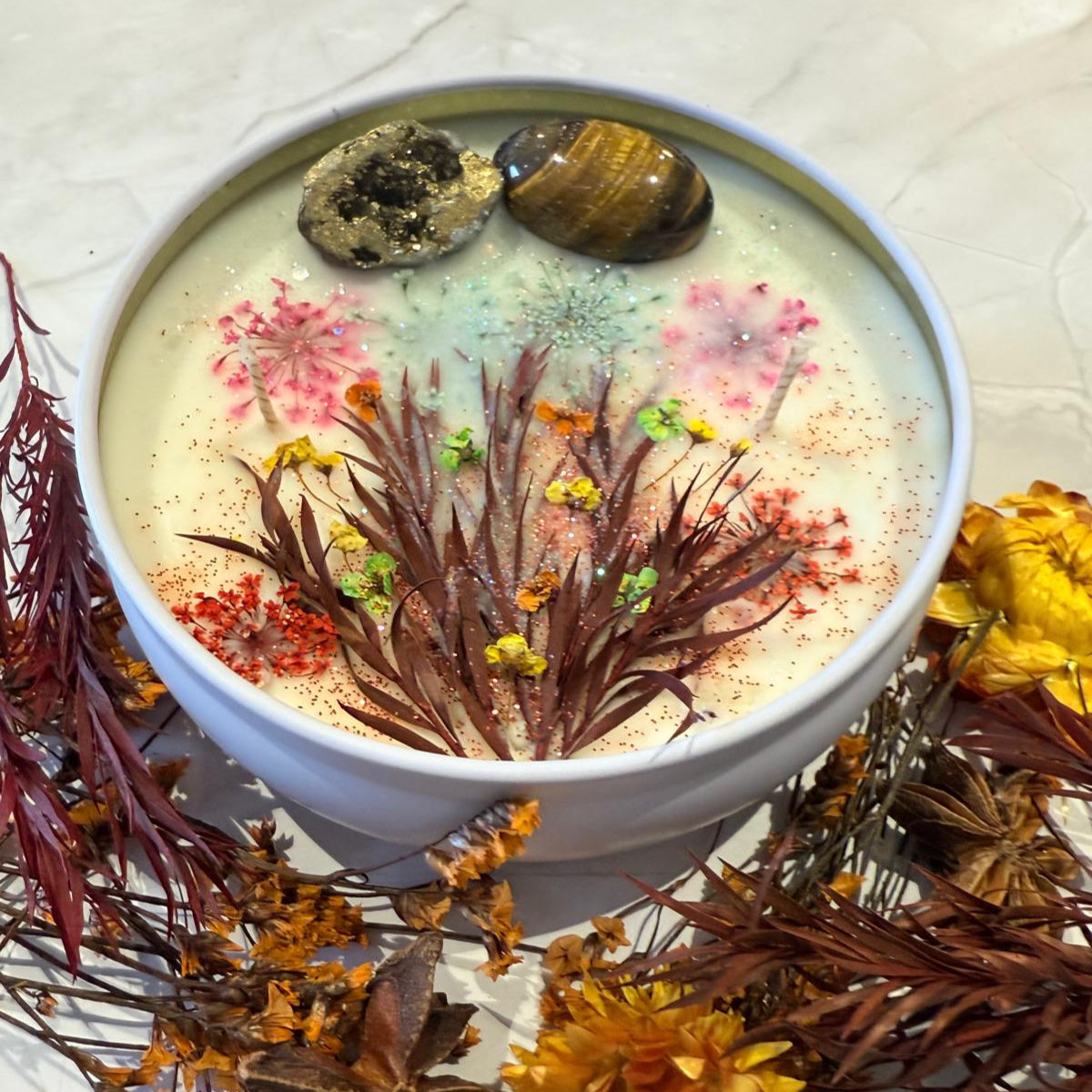 Autumn Rainbow Candle