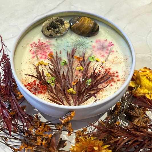 Autumn Rainbow Candle